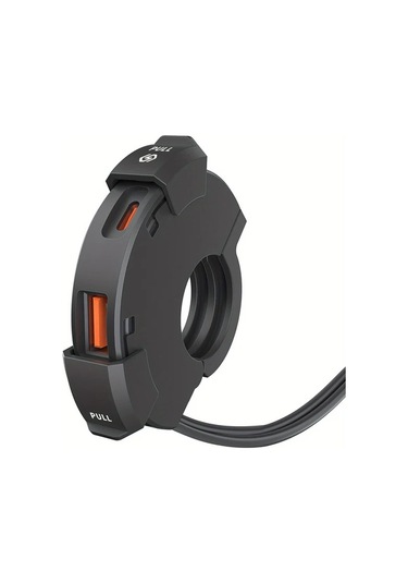 Motion003 Qc3 0 Motosiklet Telefon Şarj Cihazı Siyah Usb Tip C Hızlı Şarj 18w 30w Çift Portlu 12v 24v