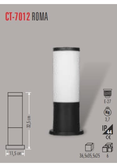 Ct-7012 Roma Bahçe Armatürü 32.5cm E27 Ampulsuz Cata Diğer