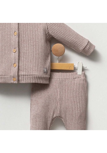 Cassiope Kapüşonlu Yumuşak Fitilli 2'li Bebek Takımı 473792 Kahverengi