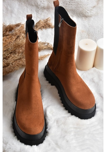 Fox Shoes Taba Süet Kadın Bot J267063102