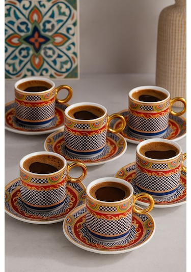 Vietri 6 Kişilik Kahve Fincanı Takımı - 90 ML