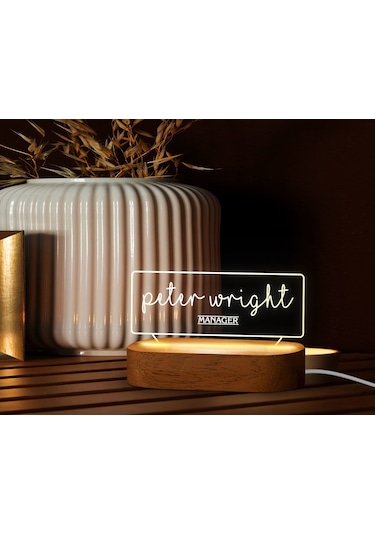 Bk Gift Kişiye Özel İsimli Led Işıklı Akrilik Masa İsimliği-3, Ofis Dekoru, Mesleki Hediye, Ofis Hediyeleri Kobitmeyen137984 Bk Gift