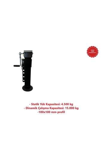 Çayırova Şanzımanlı Ayarlı Römork Kriko 100x100mm-15.000 Kg