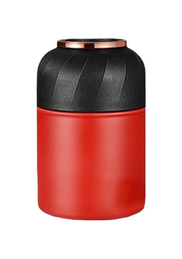 304 Çelik Çocuk Termos Bardak, 500ml Kapasite, 2 Kullanıma Uygun Kapak, Isı Saklama, Kırmızı Kırmızı Kırmızı