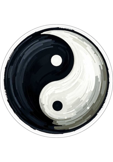 10x10 Cm Yin Ve Yang Sticker Laptop Kask Araba Motor Defter