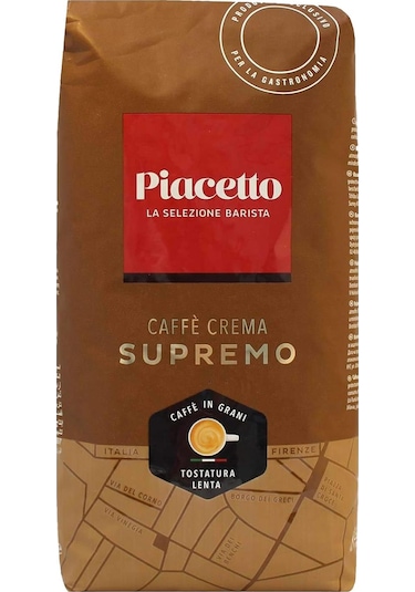 Piacetto Cafe Crema Supremo Çekirdek Kahve 1 Kg X 2 Adet Çekirdek Kahve