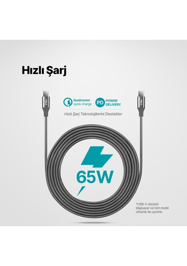 Ttec 2DK52UG 3 M 65W Type C Şarj Kablosu