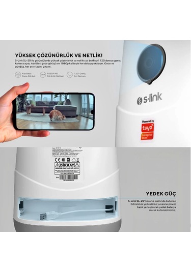 S-Link Akıllı Evcil Hayvan Besleme Kapı 1080p Wi-fi Tuya Destekli Sl-20