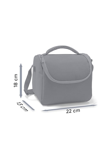 Coral High İlkokul Kız Çocuk Okul Beslenme Çantası, Turuncu Sarı Mavi Renkli Çizgili, Termoslu Isı Yalıtımlı Turuncu - Sarı - Mavi