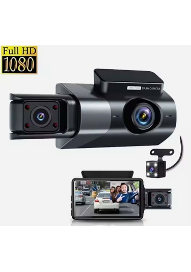 3 Kameralı Araç İçi Güvenlik Kamerası Wifi Li