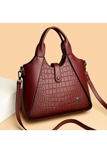 Yeni Stil Net Kırmızı Taş Desen Dikişli Şık Çok Yönlü Dayanıklı Şık Bayan El Çantası Omuz Askılı Postacı Çantası Bej Ana Resim Rengi Diğer