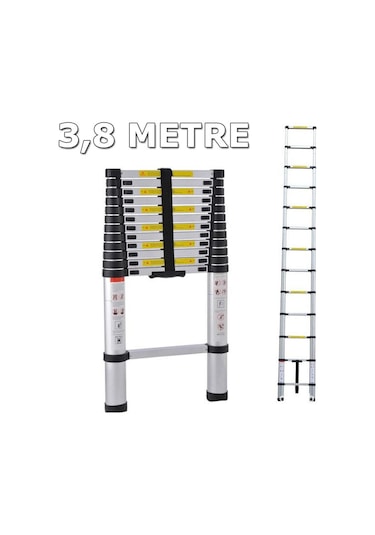 Ebax 13 Basamaklı Teleskopik Merdiven Uzayan 3.8 M