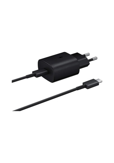 Samsung  Uyumlu Ep-ta800 Type-c 25w Hızlı Şarj Cihazı Adaptör Kafası + Kablo Takım Siyah