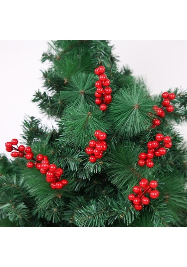 Pazly 500 Adet Kırmızı Dut Noel Dekorasyon Seti, Dıy Aile Noel Partisi Süsler, Oturma Odası Ve Masa Üstü Dekorasyon 100pcs