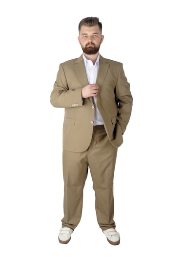 Mode Xl Büyük Beden Takım Elbise Superior 21021 Sütlü Kahve 001