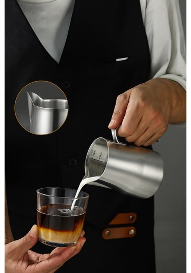 Çelik 500 Ml Kahve Süt Köpürtme Potu Sütlük Pitcher Mt191