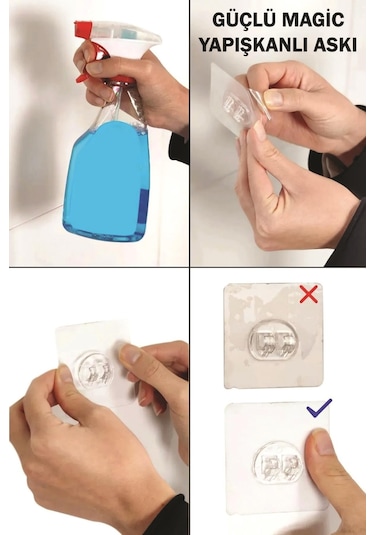 Paslanmaz Çelik Yapışkanlı Dikdörtgen Duvar Rafı & Organizer & Banyo Duş Askısı Siyah