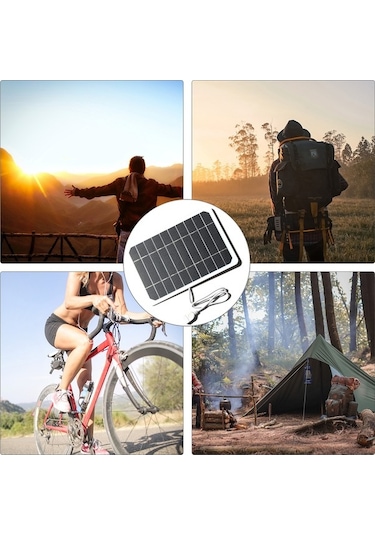 Pazly 5w Su Geçirmez Monokristal Güneş Paneli - Kamp Telefon Şarjı Usb