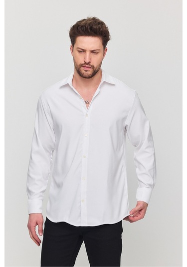 Oversize Rahat Kesim Erkek Gömlek Beyaz