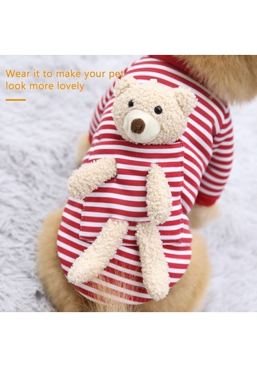 Geeksen Köpek Ve Kedi Poları - Esnek Poliester, Soluk Nefesli, Günlük Kullanıma Uygun, Trendy Desenli Kırmızı Çizgili-m