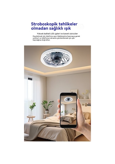 Yeni Sessiz Fan Lambası Uzaktan Kumandasız Karartma Yatak Odası Ev Basit Hepsi Bir Arada Tavan Vantilatörü Lambası