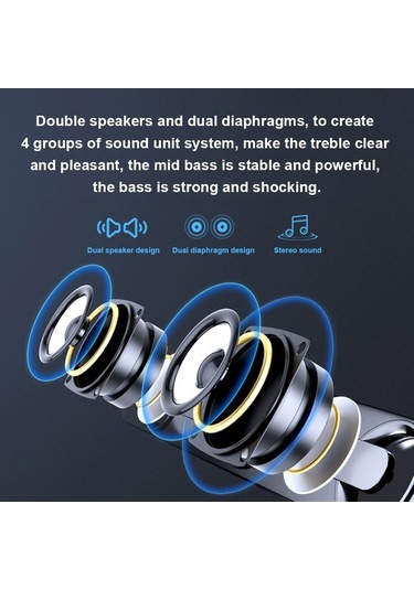 Besthome1 Sada V-111 Usb Masaüstü Hoparlör - Metal Ses Kontrolü, Beyaz, Led Işık