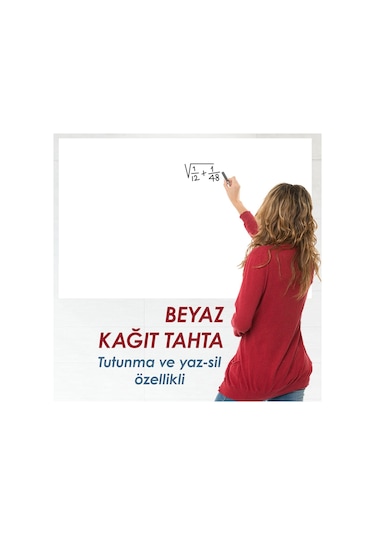 Beyaz Yazı Tahtası 100X150Cm 2 Adet Statik Kağıt Tahta