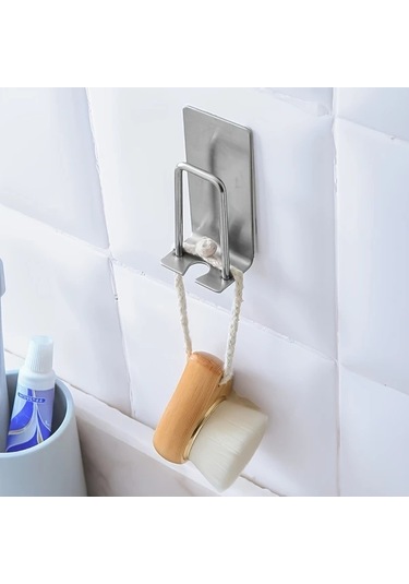 Cordial 2'li Paslanmaz Çelik Diş Fırçası Askısı - Vidalısız Montaj, Banyo Aksesuarı Gümüşi