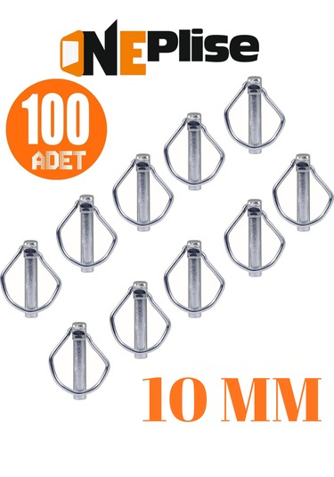 10 Mm Traktör Pimi Yaylı Pim Kaliteli Çelik 100 Adet