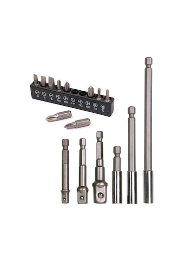 Bits Uç Bağlantı Adaptör Seti Lokma Bağlantı 16 Parça Tornavida U
