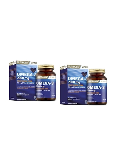 Nutraxin Omega 3 Balık Yağı Omega 3 2000 Mg 2 x 60 Softgel