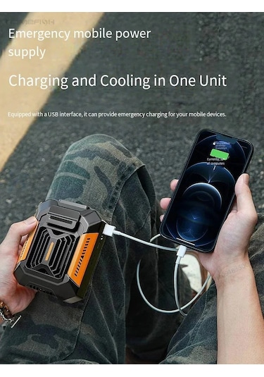 Liangmei Kişisel Kemer Klipsi Fan Taşınabilir Güç Bankası El