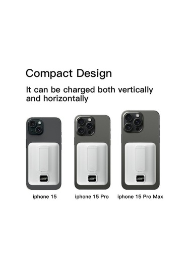 Dancemonkey W Taşınabilir Süper Stand Şarj Q16 Mıknatıslı Kablosuz Hızlı Şarj Cihazı Beyaz 10000mah 22.5w Beyaz