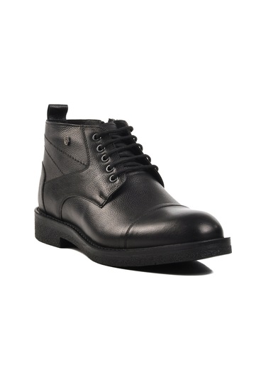 Siyah Hakiki Deri Erkek Bot 07089 M Siyah
