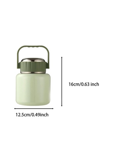 Çelik Mama Termosu Sıcak Veya Soğuk Yiyecekler İçin Öğle Yemeği Termosu 900 Ml - Yeşil Yeşil