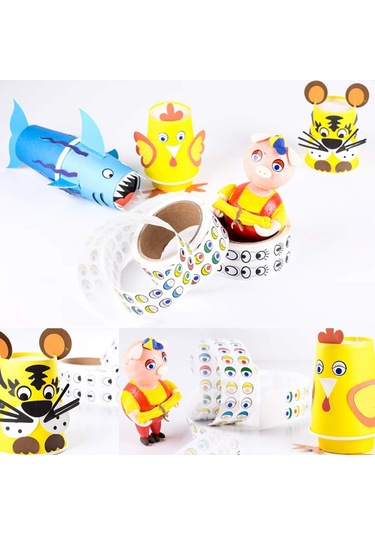 2000 Adet Göz Etiketi, Kendin Yap El Yapımı Sanat Ve El Sanatları Oyuncakları Ve Ev Dekorasyonu İçin Kendinden Yapışkanlı Gözler Siyah Ve Beyaz Çok Renkli