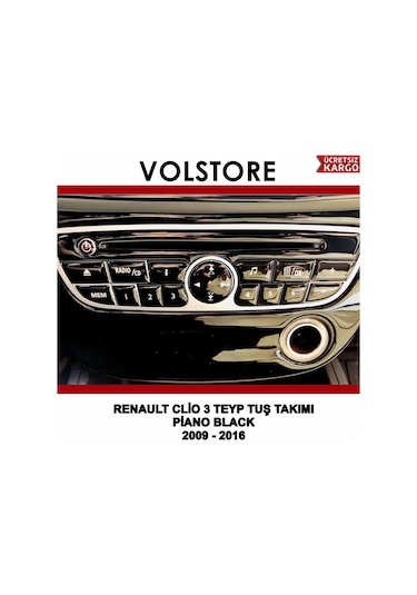 Renault Clio 3 Teyp Tuş Takımı Pianoblack 2009-2016