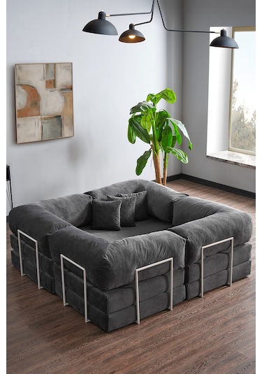 Legom Avanos Aktivite Koltuğu Yatak Olabilen Çok Amaçlı Kanepe Koltuk Takımı Antrasit Antrasit