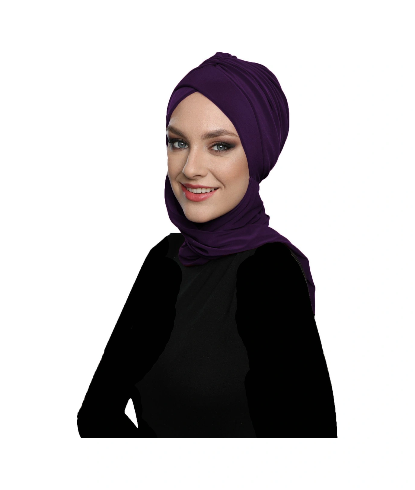 Kardelen Atkılı Astarlı Mor Hazır Türban Tesettür Havuz Ve Dış Bone Mor