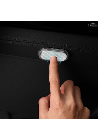 Monyee Araç Için Dokunmatik Led Işık, Gizli Depolama Kutusu Lambası, Usb Şarjlı Kablosuz Tavan Acil Işığı, Tekli Paket, Beyaz Işık Yerleşik Li-pil