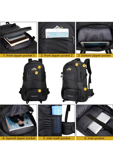 Hombey Açık Hava Çantası 60l Açık Hava Kamp Sırt Çantası Su Geçirmez Trekking Sırt Çantası Büyük Kapasite Koyu Mavi