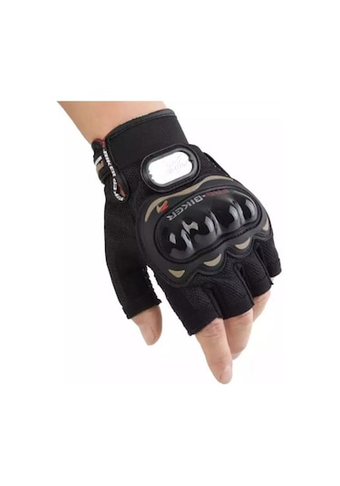 Sıngle Sword Yarım Motosiklet Eldiveni Korumalı Siyah 2xl