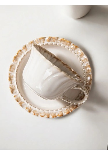 Aberu Shop Çay/kahve Takımı Fincan Ve Tabak Seti 250 Ml. 446807213 Beyaz