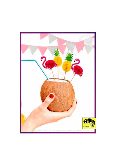 Asiancosmo Canape İçin 15 Cm 20 Adet Pembe Flamingo Bambu Şişleri 268455099