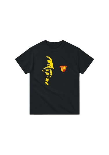 Göztepe Atatürk'ün İzindeyiz Kısa Kollu Bisiklet Yaka T-shirt SIYAH