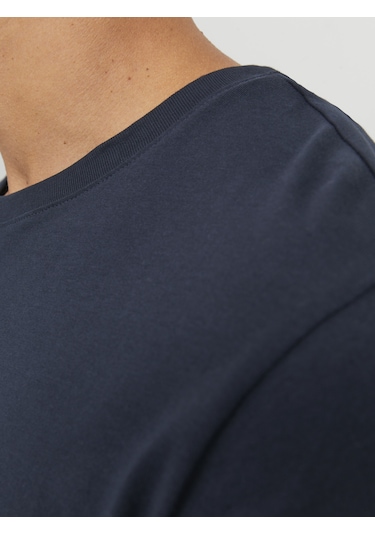 Jack & Jones Erkek Bisiklet Yaka Basic Tişört - Organic Navy Blazer