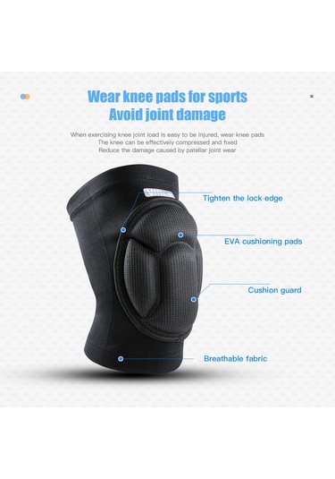 Conventions1 2pc Çarpışma Diz Pedleri Spor Basketbol Koşu Siyah