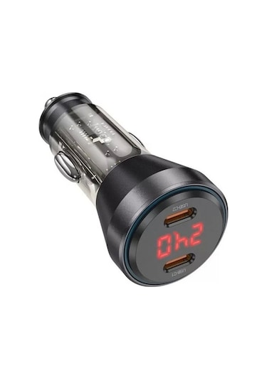 Hoco Nz12c Graceful Pd60w 2 Type-c Girişli Araç Çakmaklı Hızlı Şarj Aleti