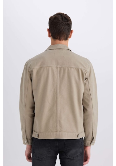 DeFacto %100 Pamuk Slim Fit Dar Kesim Düğmeli Cepli Mevsimlik Baharlık Jean Ceket B8155AX25SPKH465