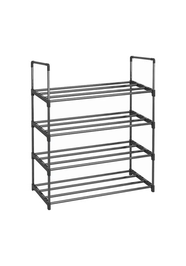 Paracasa 71x57x26 Ölçülerinde, 4 Raflı, Metal, Siyah Ayakkabı Dolabı 171421539 Siyah